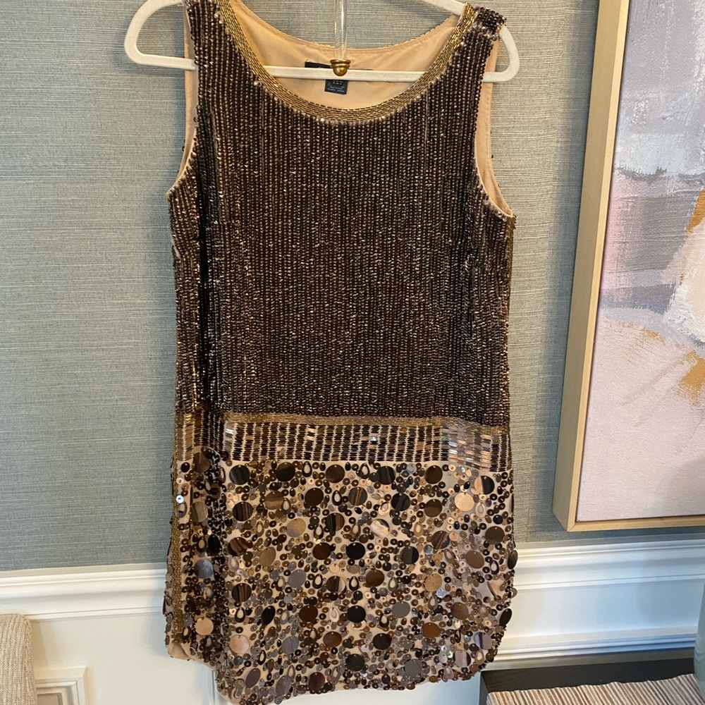 French Connection Metallic Embellished Dress